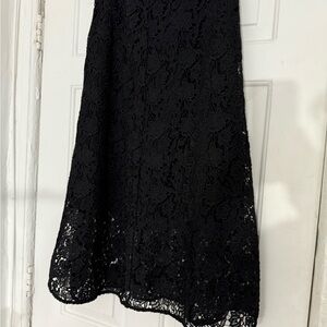 Zara Black Floral Lace A-Line Skirt